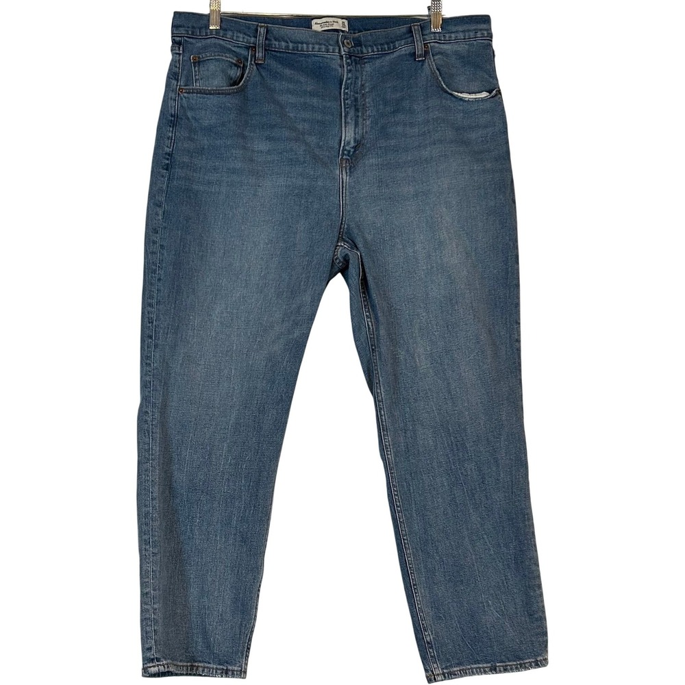 Abercrombie‎ & Fitch Curve Love Ultra High Rise Ankle Straight Jeans Blue 35 20L